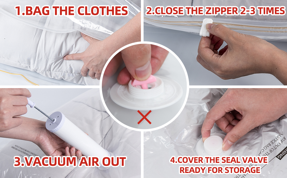 Vacuum Storage Bags 12 Pack (2 Jumbo/2 Large/2 Medium/2