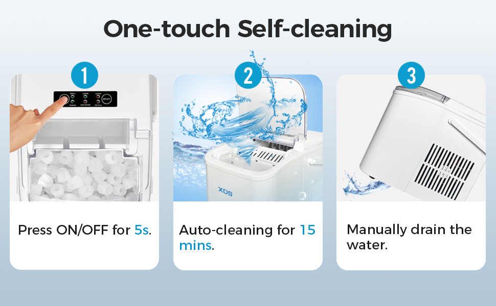XDS Portable Ice Maker for Countertop, Selfcleaning Ice Maker, Make 27