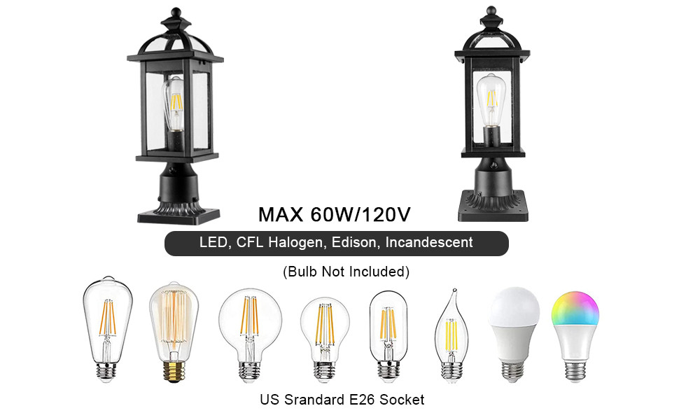 Darkaway Post Lights Outdoor Dusk to Dawn Sensor Outdoor Lamp Post