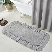 Amazon.com: VHC Brands Burlap Ruffled Bath Mat, Antique
