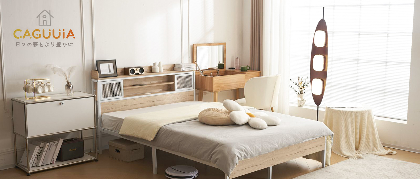 Amazon｜CAGUUIA ロフトベッド 大人用 シングル マットレス付き 宮 コンセント付き パイプベッド ハイタイプ 高さ170cm