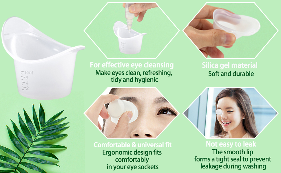 Eye Wash Bath Kit Silicone Eye Cup for Effective Eye Cleansing