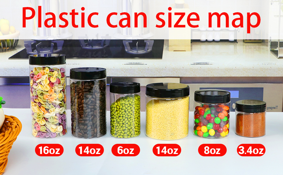 Hajoyful Plastic Jars with Lids 20Pcs 14 oz Clear Plastic Slime Storage Jars