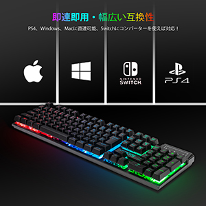 Amazon | ワイヤレスゲーミングキーボード 108キーLEDバック