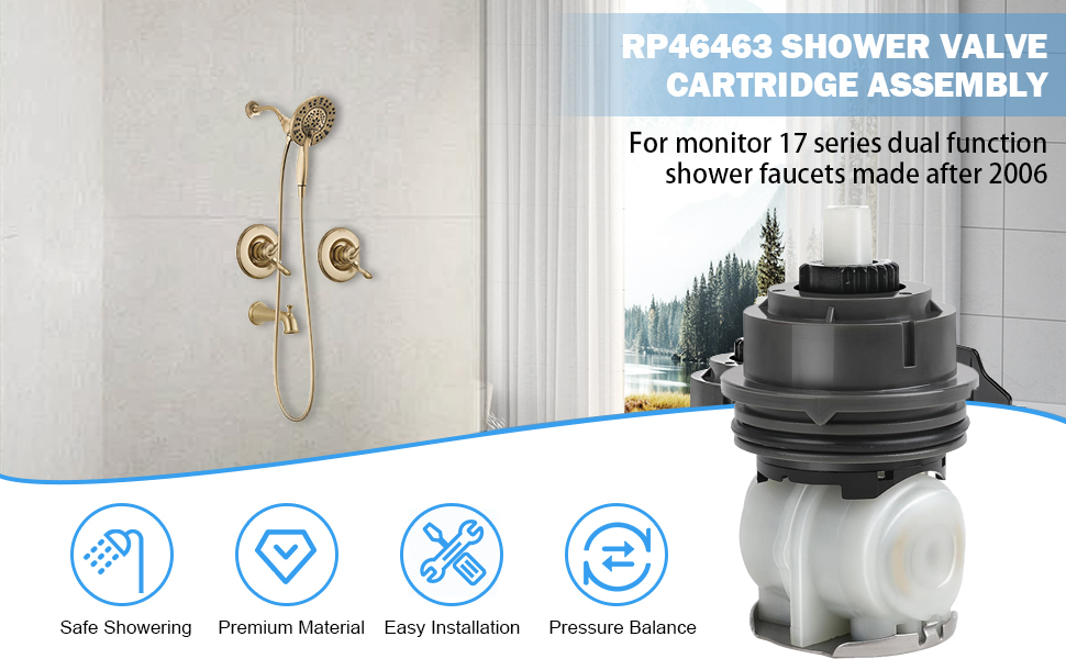 RP46463 Shower Cartridge Replacement for Delta Monitor 17 Series, Compatible with Delta Dual