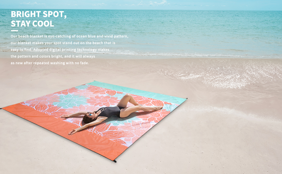 WIWIGO Beach Blanket Sandproof Extra Large Beach Mat Adults