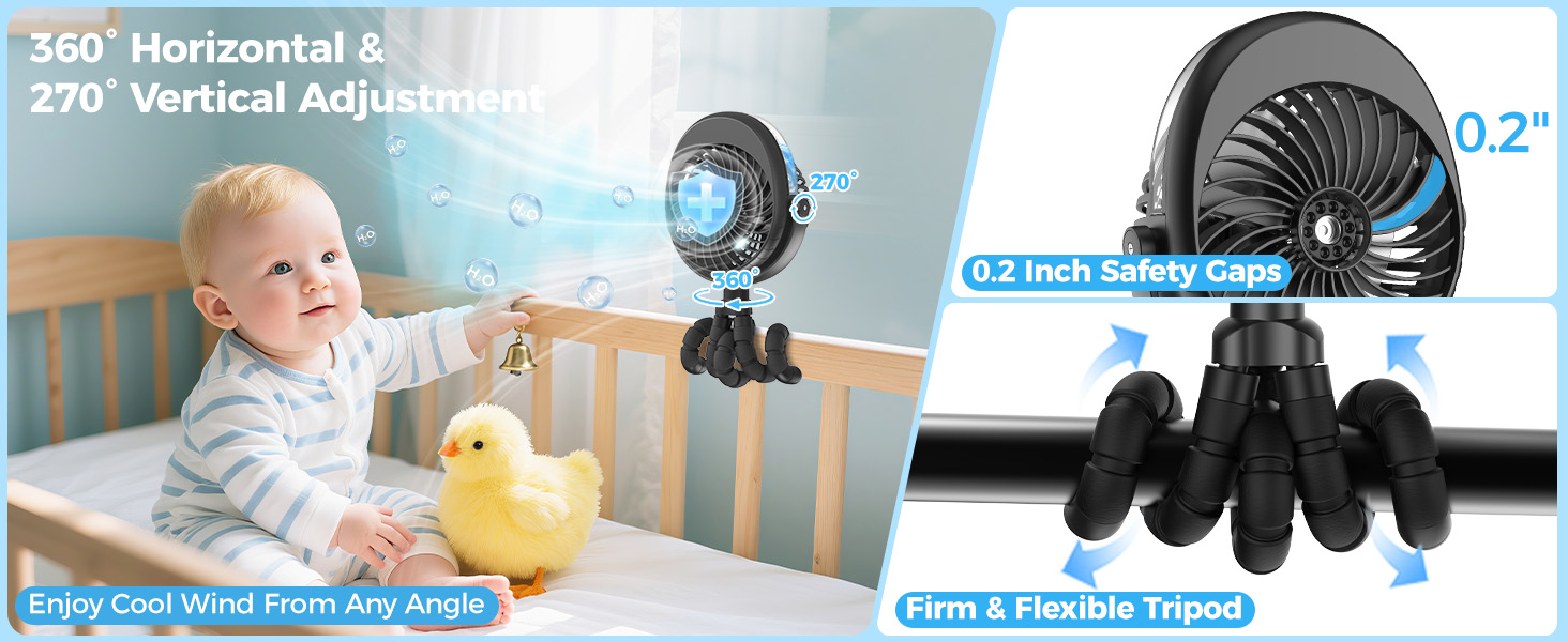 stroller fan clip on for baby