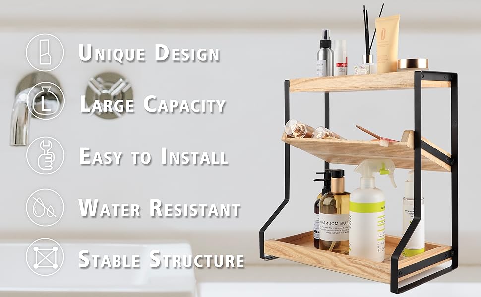 MuroMucci Bathroom Organizer Countertop Organizer 3 Tier