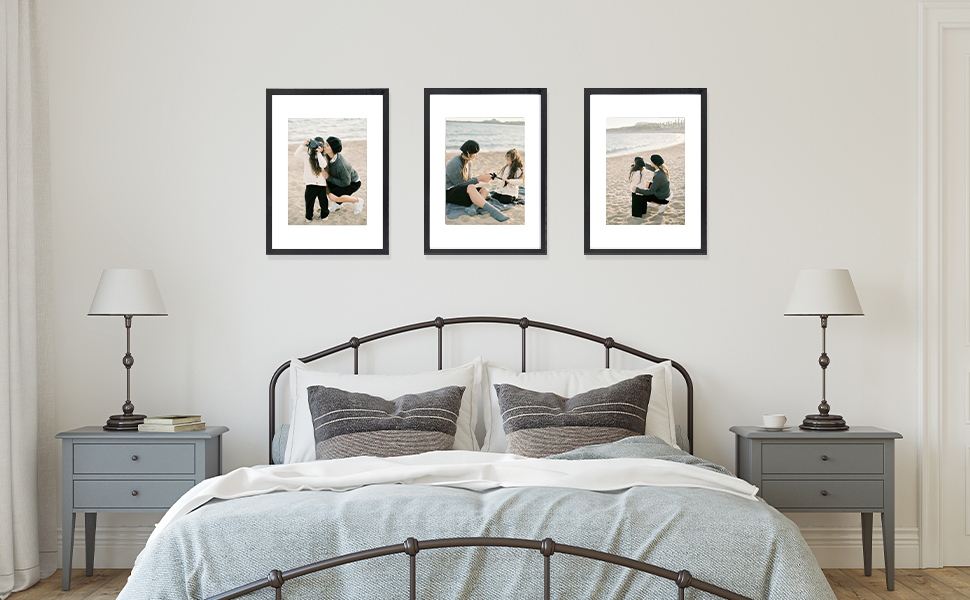 OMISHE Solid Wood A3 Picture Frame 29.7x42 cm, Black A3 Frame with A4