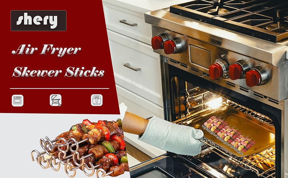 BBQ Vertical Skewers Sticks Stainless Steel Barbecue Grill