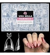 UNA GELLA Almond Gel Nail Tips, 504pcs Medium Almond Nail Tips Half Cover Upgrade Soft Gel Matte ...