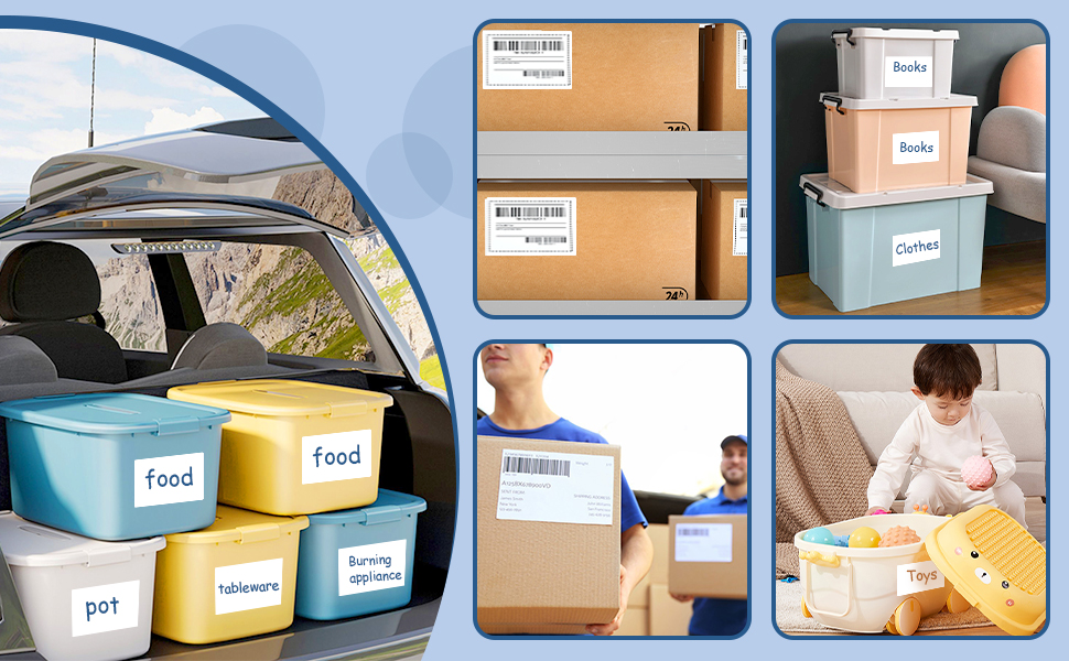 BESARME 6 x 4 Inch Large Labels for Storage Bins, 60 Pcs