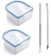 Nail Soaking Bowl, 2PCS Soak Off Gel Polish Dip Powder Remover Manicure Bowl with Triangle Cuticl...