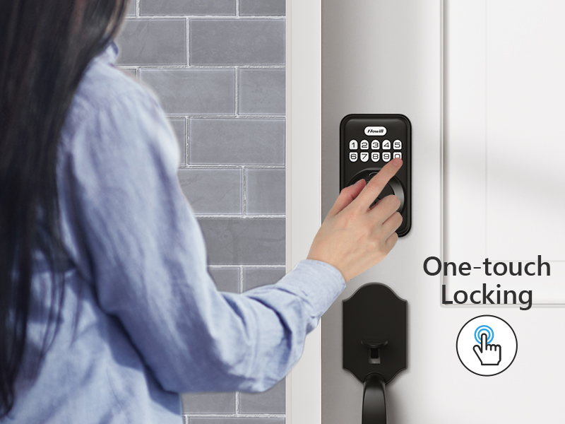 Fingerprint Front Door Lock Set, Zowill Keyless Entry with Handle, Electronic Keypad Deadbolt