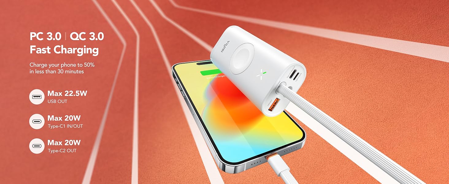 20W PD fast charging compact chager power bank