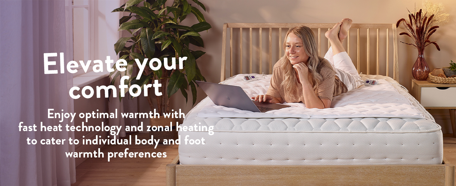 Slumberdown Wonderfully Warm Electric Blanket King Size Dual Control 9Heat Settings Luxury