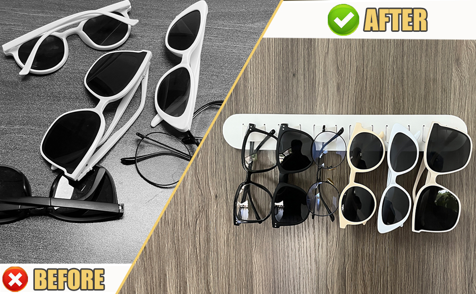 Noafocks Sunglasses Organizer Wood Sunglasses Storage Organizer Wall Mounted
