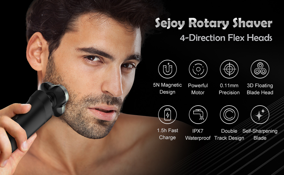 Sejoy Electric Razor for Men Face, Mens Electric Shavers, Waterproof