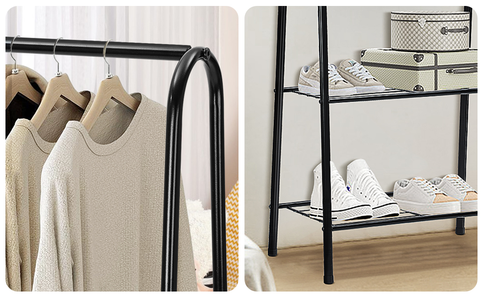 Small Clothes Rails Clothing Coat Rack 167x60x35cm Clothing