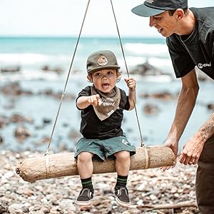 word bib on swing