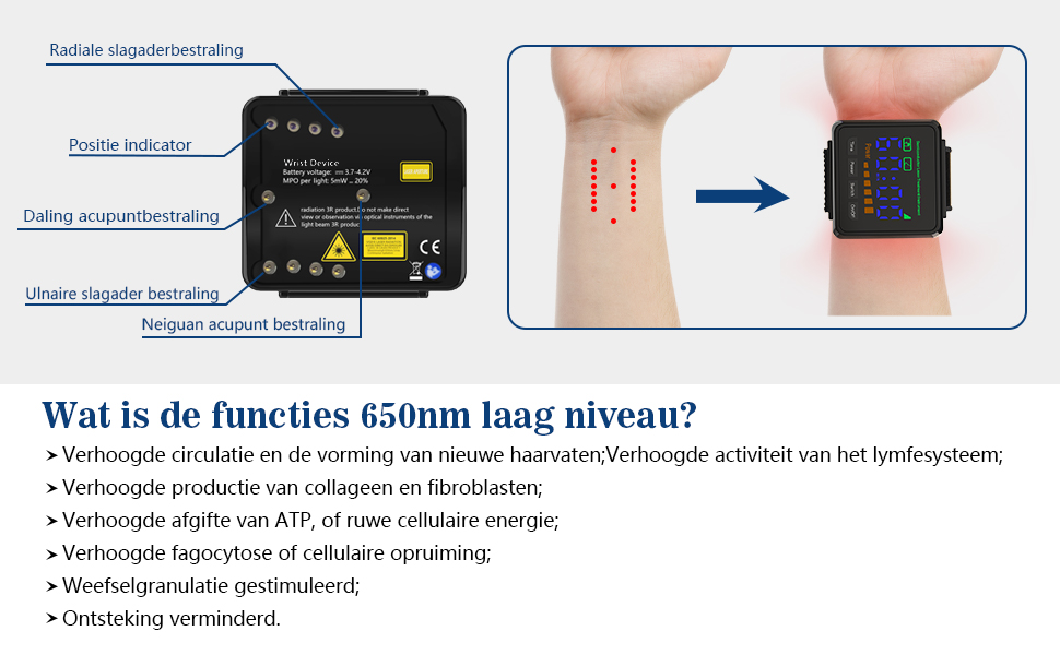 Wat is de functies 650nm laag niveau?