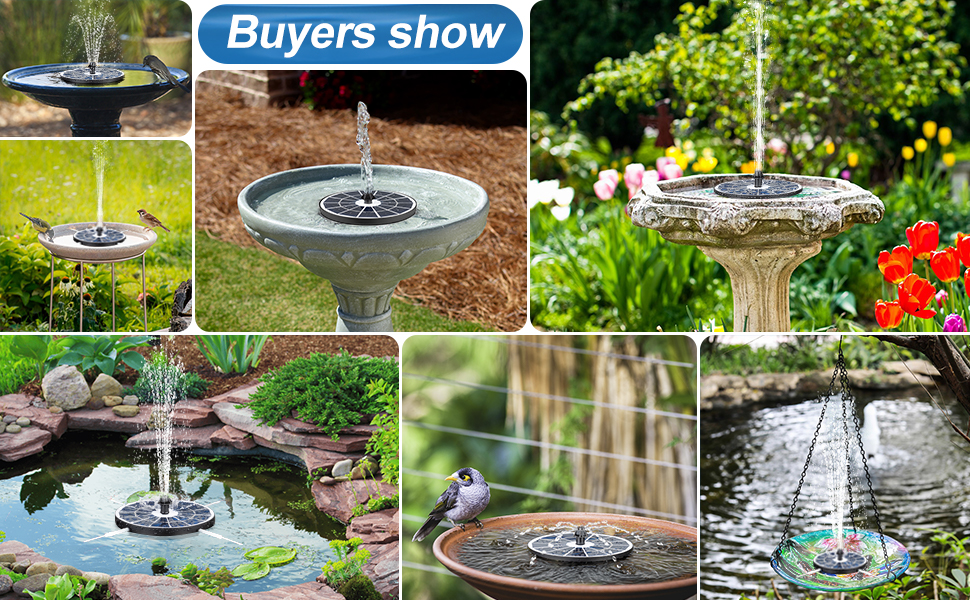 Mademax 3.5W Solar Bird Bath Fountains with 24Hours
