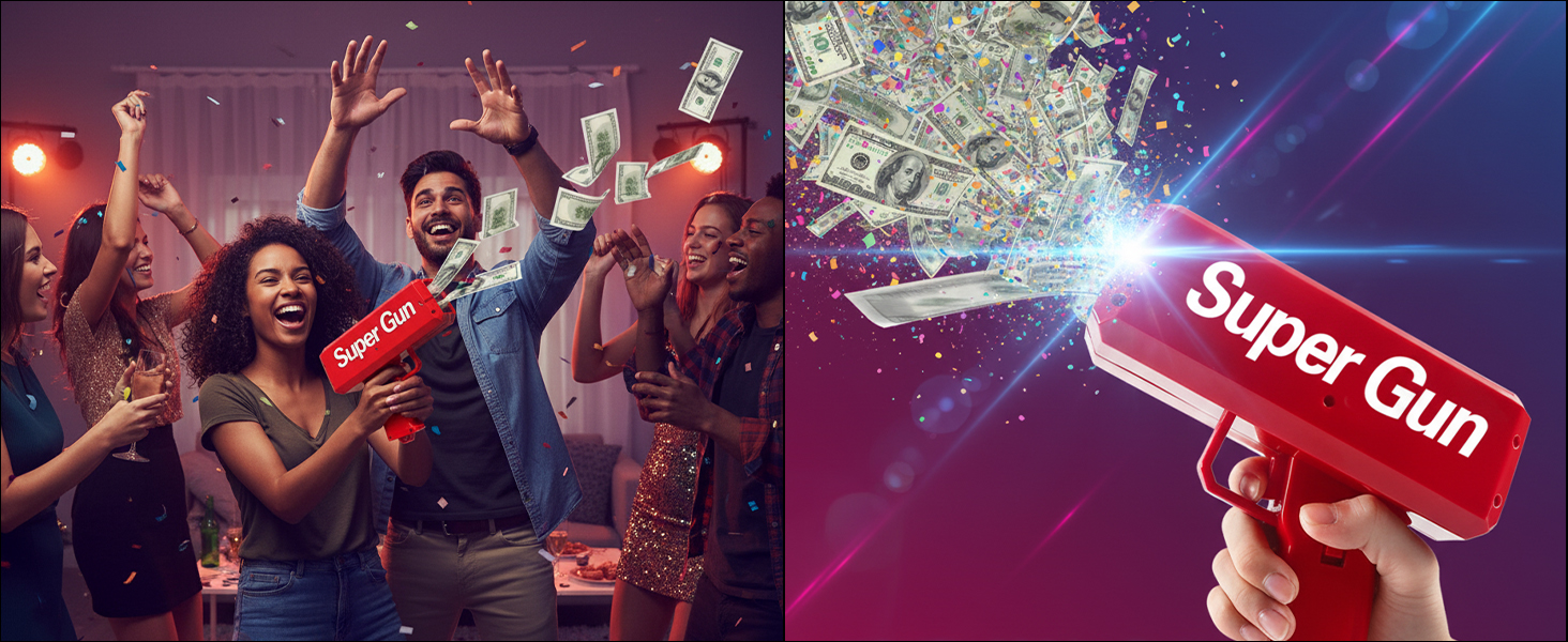 Homynest Super Gun 100 Fake Doller party toys for kids and Adults