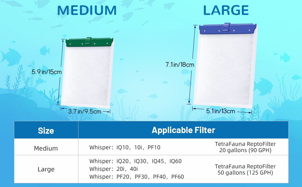 Kucbraly Large Aquarium Filter Cartridge for Tetra Whisper