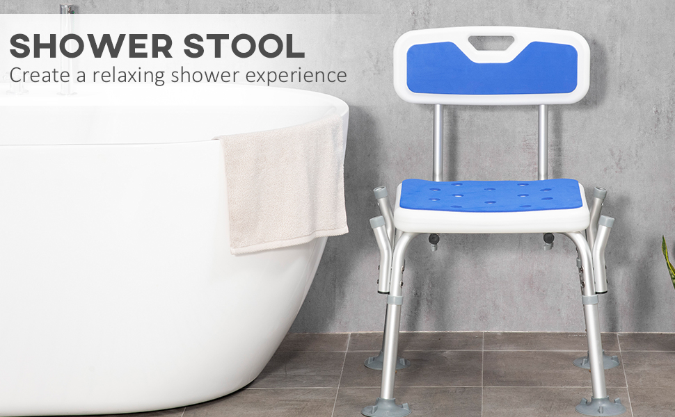 EVA Padded Shower Chair with Arms and Back, Bath