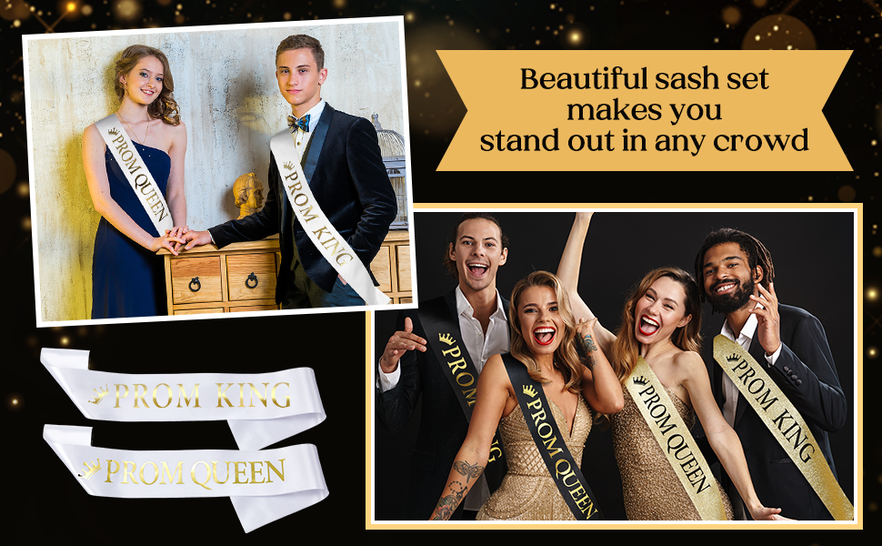 Lyrow 2 Pcs Prom King and Queen Sashes, 2025 Graduation