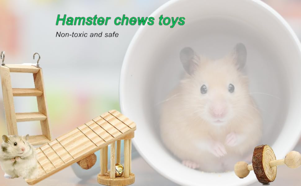 LKJYBG Hamster Chew Toys,Pet Natural Wooden 10pcs