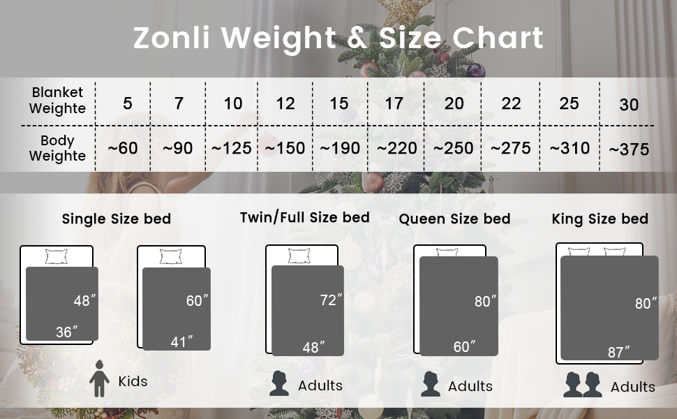 ZonLi Cooling Weighted Blanket 15 lbs(60''x80'', Queen Size, Grey