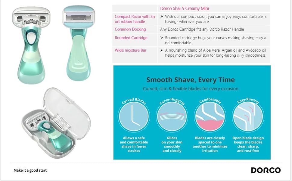 Dorco Shai All InOne Beauty Razor Pack Women Assorted, Ergonomically