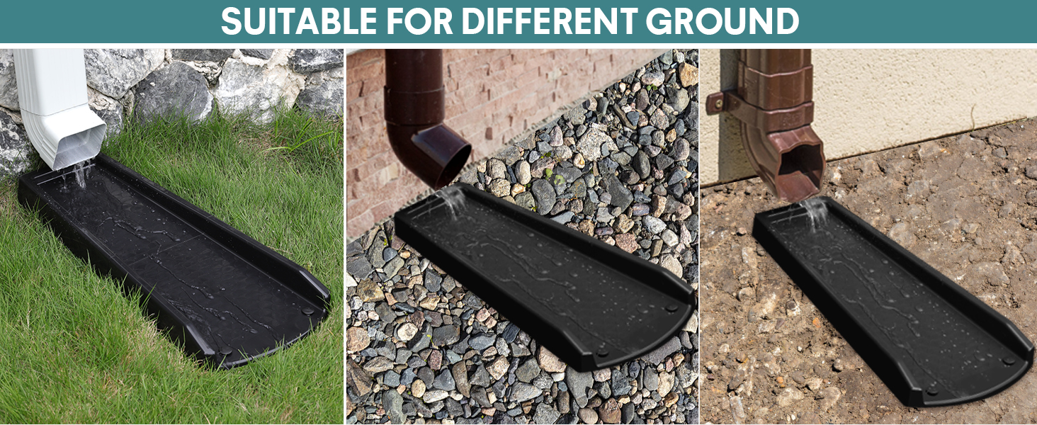 plusgutter Rain Gutter Downspout Splash Block, Gutter