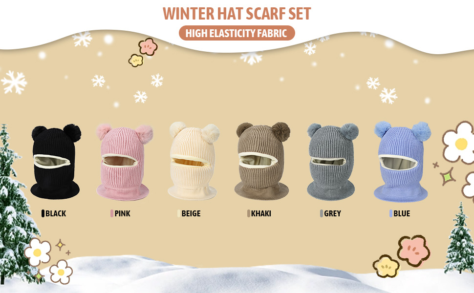Kids Winter Hat Scarf Set
