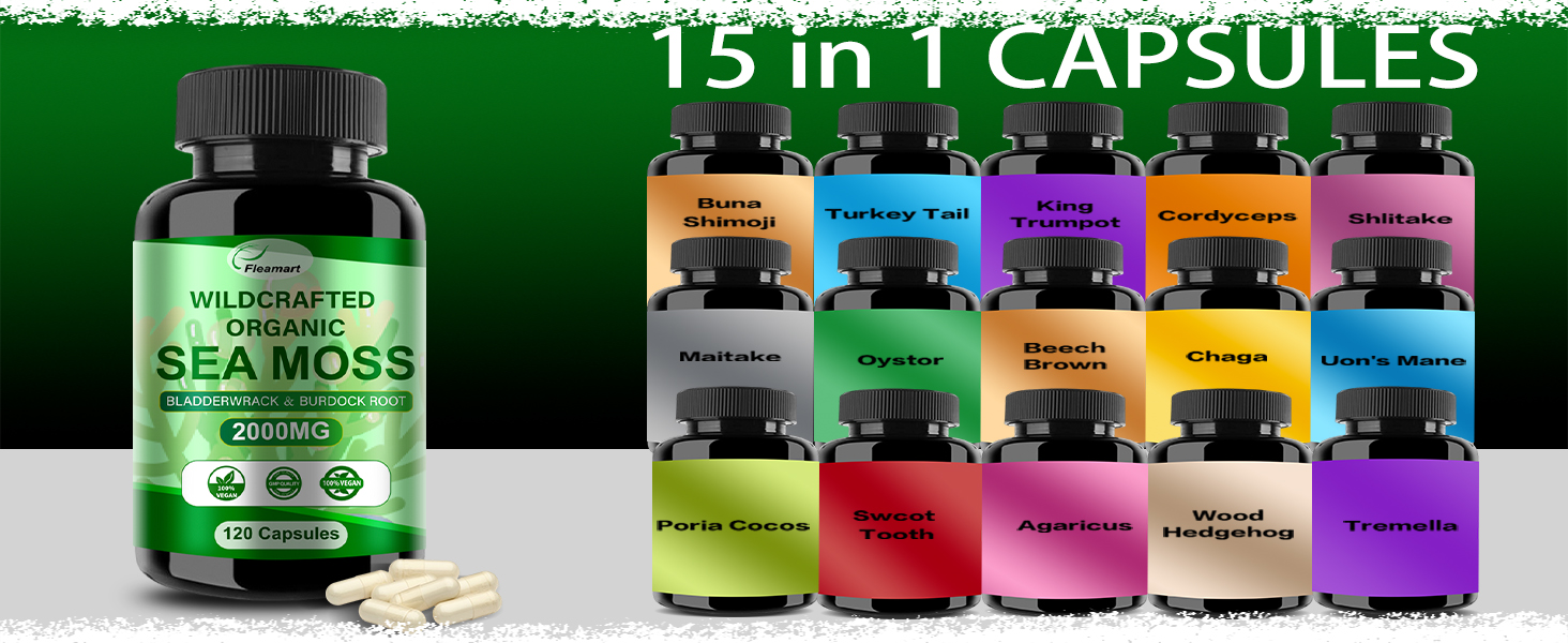 Amazon.com: Fleamart Irish Sea Moss Capsules 120ct Raw Organic Sea Moss - How Many Sea Moss Capsules To Take Daily