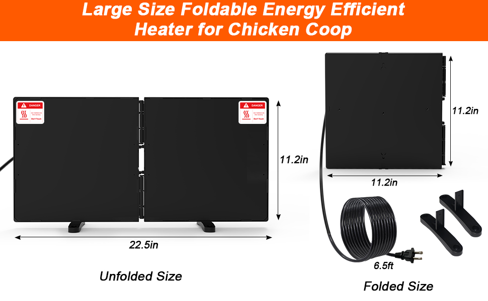 Lxheir Chicken Coop Heater 240 Watts, Large Size Foldable