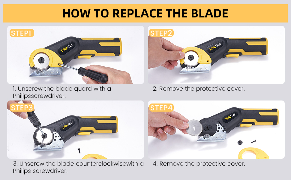 TaskStar Replacement Rotary Blades,4V Cordless Electric Scissor Rotary Blades Fabric Cutter