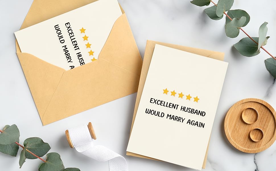 WowBefun Happy Anniversary Card, Gifts & Decorations for Men, Husband, Him, Funny