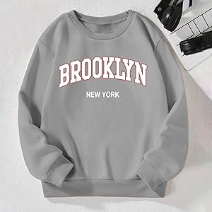 Amazon.com: Brooklyn Sweatshirt for Girls Graphic Letter