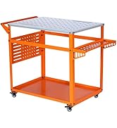 GAMINA KAVISI Welding Table, 35"x24" Welding Workbench with 2000lb Load Capacity, Welding Table C...