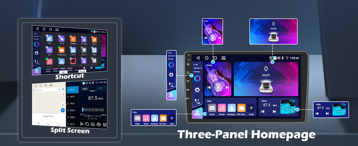 Three-panel Homepage