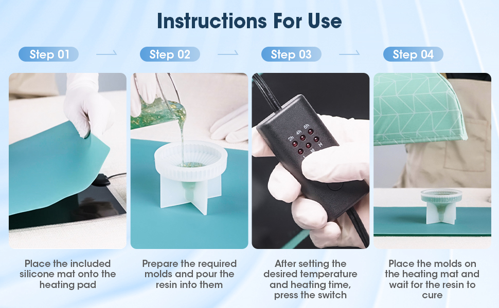 Resin Heating Mat,120℃ Resin Moulds Quick Curing Machine with 3