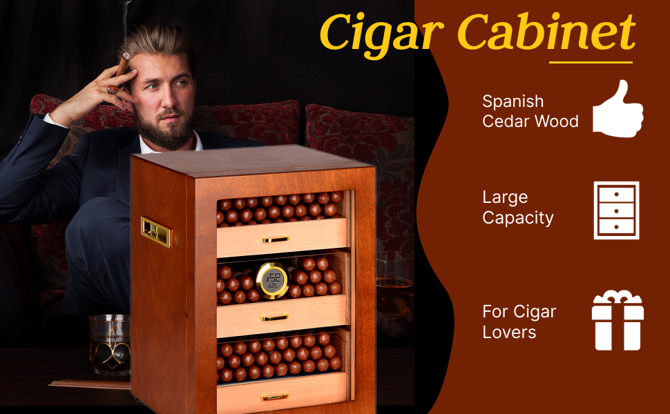 Eligara Cigar Humidors with Digital Hygrometer, 3