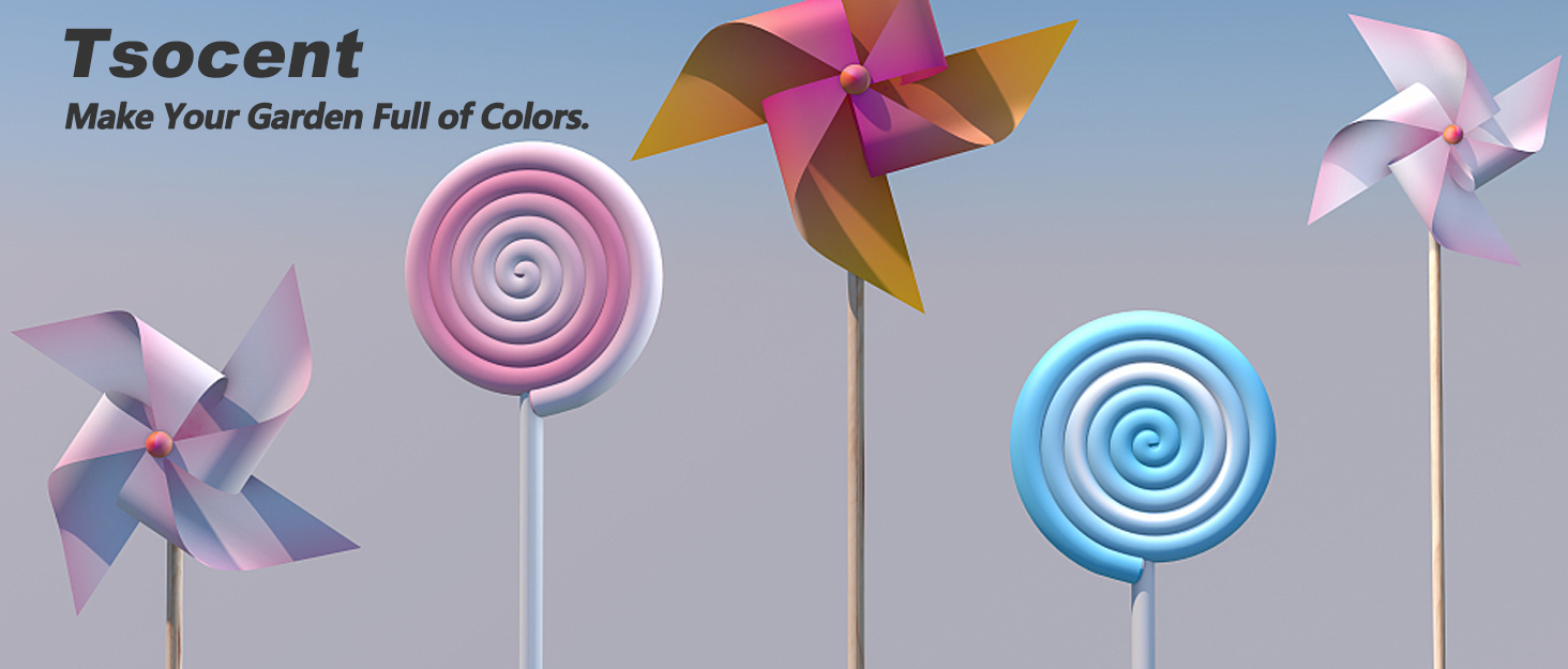 Tsocent MultiColor Pinwheels Set (Pack of 100) Outdoor Windmill for