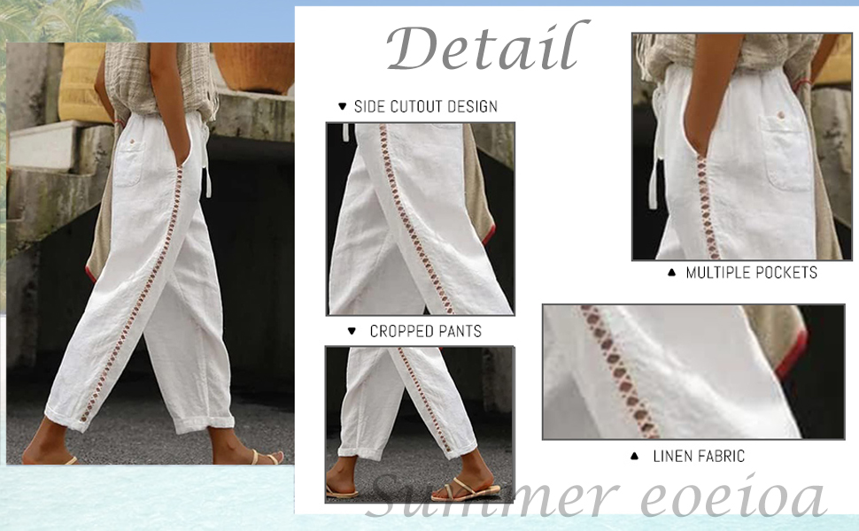 Amazon.com: Comfy White Pants Women Cotton Linen Pants Women