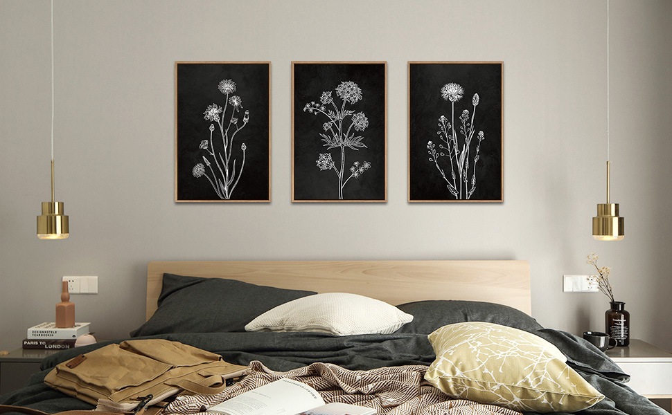 Floral Framed Canvas Wall Art Set