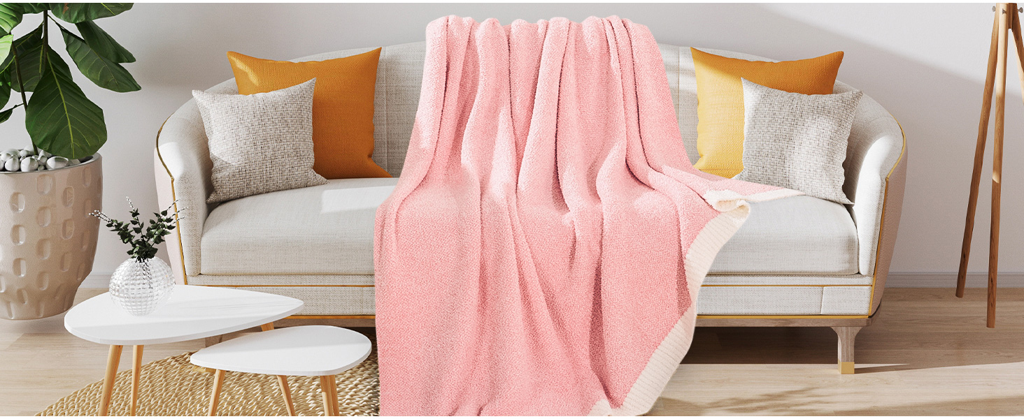NEXHOME PRO Super Soft Pink Throw Blankets for Couch