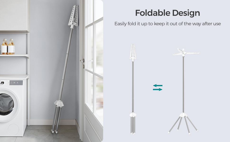 SONGMICS ULLR510W01 Estante de secado de ropa plegable de