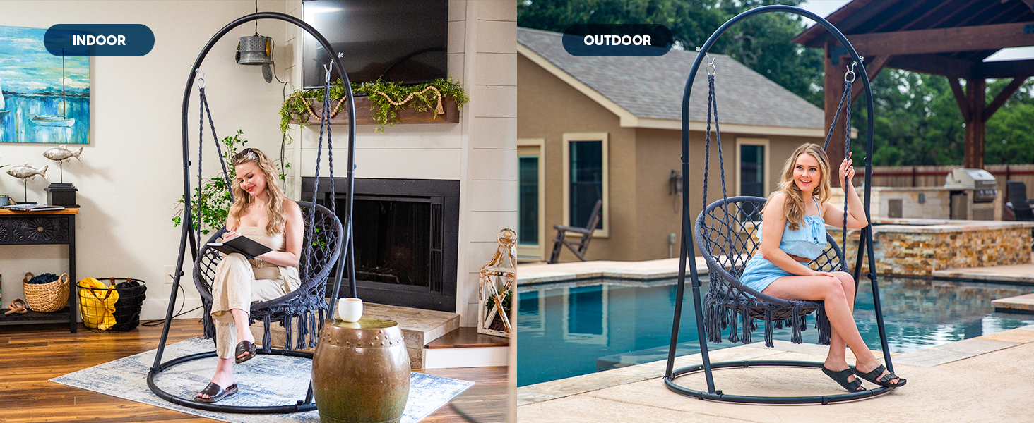 outdoor swing chair with stand
